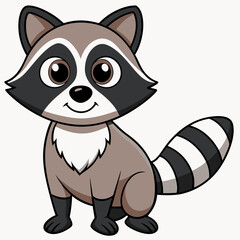 Obraz premium cute raccoon cartoon illustration