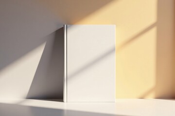 Fototapeta premium Minimalist Blank Book Cover Design with Shadows, soft focus, design