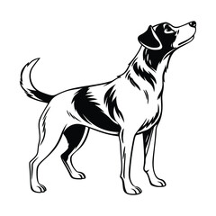  I created a dog silhouette vector with white background