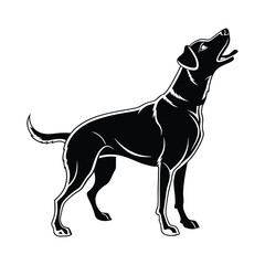  I created a dog silhouette vector with white background