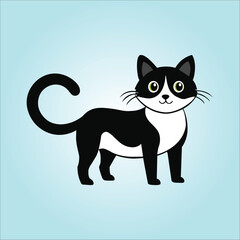 Realistic Outline Vector Illstration of Popular Pet Cat