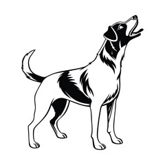  I created a dog silhouette vector with white background