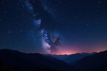 Fototapeta premium A scattering of stars across the midnight sky, forming a celestial tapestry against inky blackness, heavens, night