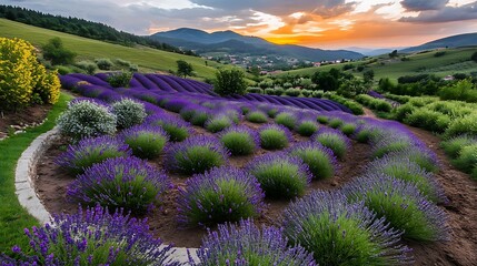 Lavender field sunset photography stunning visuals and tranquil french landscapes