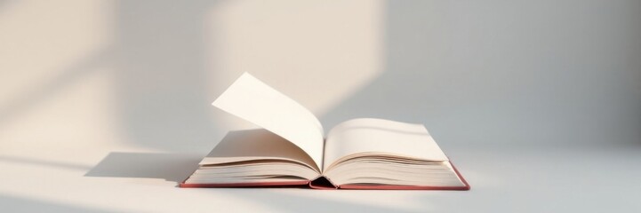 Fototapeta premium Blank book cover with subtle shadow effect and minimalist background, design, minimalism