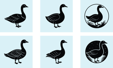 Obraz premium Goose Silhouette vector illustration