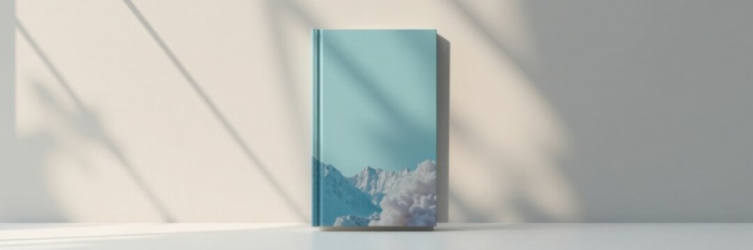 Sleek modern book cover mockup with minimalist design and ample blank space for customization, modern front back book covers, blank spaces,