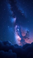 Fototapeta premium Cosmic night sky with stars and galaxy background , universe, astronomy