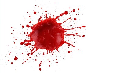 A vibrant red paint splash isolated on white background, perfect for creative projects or artistic expressions.