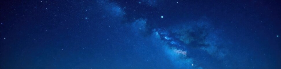 Dark blue vast sky with numerous stars twinkling in all directions, space, universe, galaxy