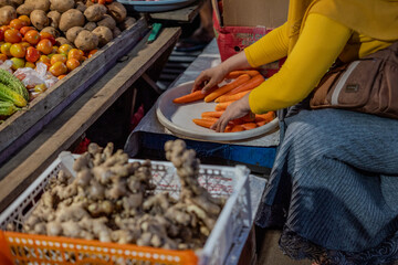 Vegetables sold in traditional markets in Indonesia