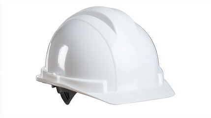 Fototapeta premium Protective Hard Hat: A clean, isolated shot of a modern, white hard hat, highlighting its sleek design and sturdy build for safety.