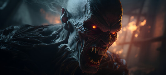 epic vampire battle blood, ai generative