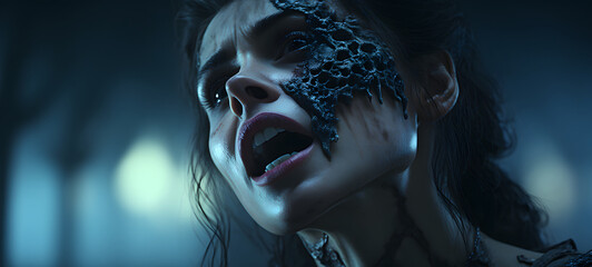 epic vampire battle blood, ai generative