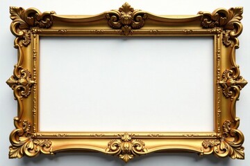Decorative gold scroll frame with intricate carvings, architecture, antique, decoration