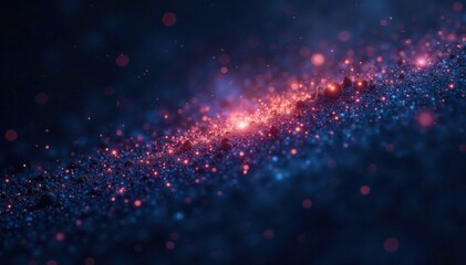 Fototapeta premium Sparkling diamond dust scattered across the inky blackness of the star-filled sky, cosmic, stardust