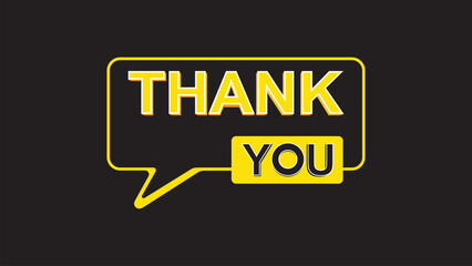 Elegant thank you message in retro style speech bubble against dark backdrop. eps 10