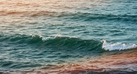Fototapeta premium Dramatic Ocean Waves at Sunset Coastal Seascape Water Texture