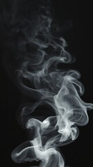 Obraz premium Wispy white smoke against dark background, ethereal movement. Abstract art concept