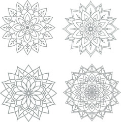 Ornamental luxury mandala pattern 3 in 1 design