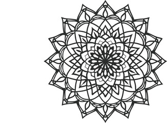 Circular pattern in the form of a mandala. Henna tatoo mandala.