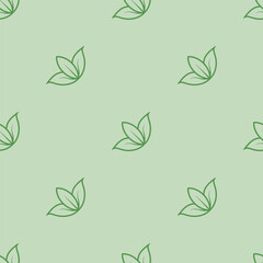 seamless pattern floral and leafy green color

