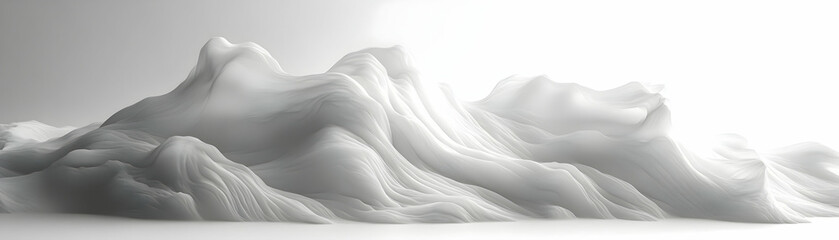 Abstract 3D White Mountain Landscape