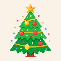 christmas tree vector illustration