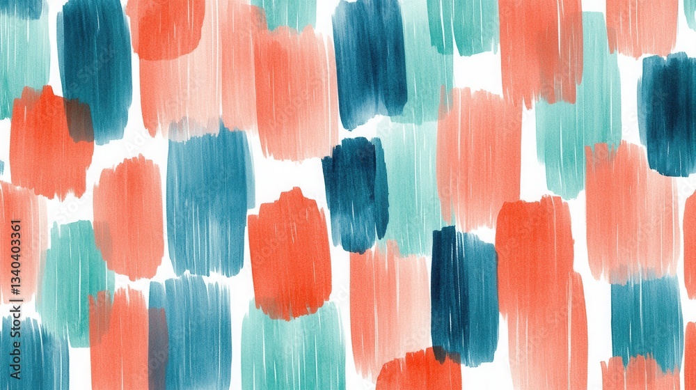 Aufkleber abstract pencil strokes in coral and aqua create a vibrant background for artistic expression