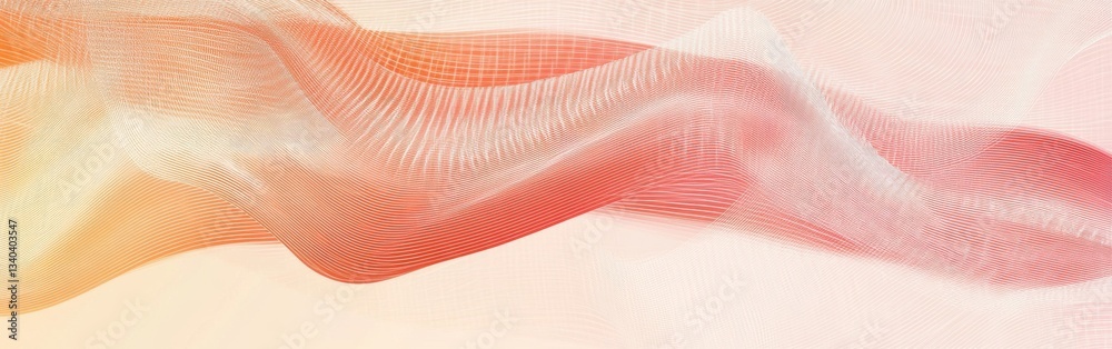 Aufkleber Abstract design featuring pastel amber and coral dashed lines intertwining for a modern aesthetic