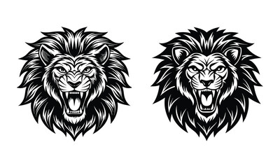  Lion head mascot vector illustration design