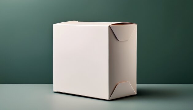 Mockup de caja blanca con fondo de color simple