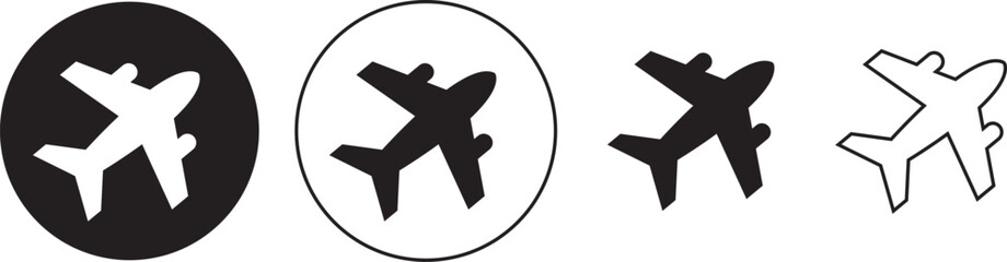Plane icon set. Airplane icon vector. Flight transport symbol. Travel illustration. Holiday symbol