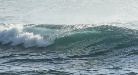 Fototapeta premium Dramatic Ocean Wave Crashing Blue Water Sea Foam Powerful Surf