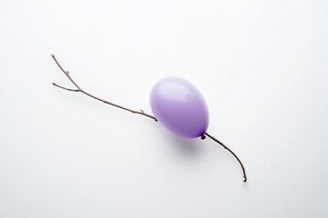 Purple Balloon and Branch on White Background