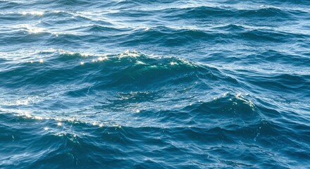 Sparkling Ocean Waves Blue Water Texture Sea Surface Background Natural Sunlight Reflections