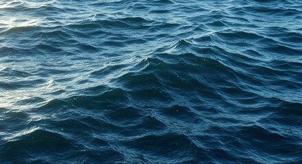 Fototapeta premium Dramatic Ocean Waves Teal Water Texture Sea Surface Deep Blue Rolling Waves Natural Background