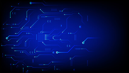 Circuit board glowing on light Technology background, Central Processing Unit CPU concept. Motherboard digital chip smart network with copy space