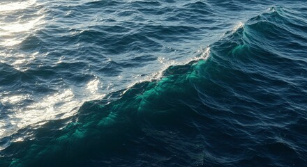 Fototapeta premium Deep Blue Ocean Waves Texture Sea Water Surface Background