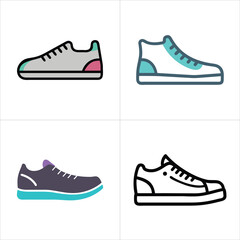 Sneakers vector icon set