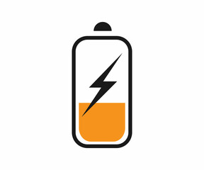 Simple Battery Icon with Half-Full Charge