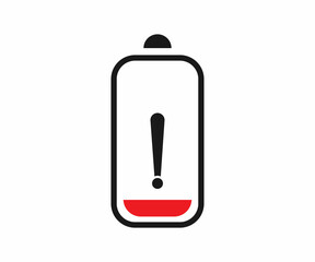 Low Battery Alert Icon with Exclamation Mark