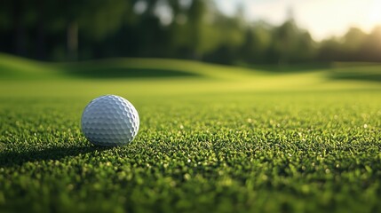 Obraz premium Close-Up of a Golf Ball on Lush Green Grass