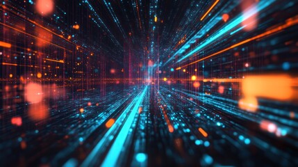 Fototapeta premium Abstract Digital Representation of Data Flow Through A Network