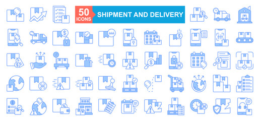Shipment And Delivery Difference Icon Sheet Parcel, Upward Arrow, Checklist, Inventory, Delivery Truck, Warehouse, Online Order, Cargo, Package, Stock, Package Size, Padlock, Calendar, Cost, Chat, Bar