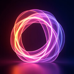 Vibrant Neon Light Spiral &ndash; Abstract 3D Energy Swirl