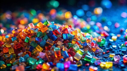 Microplastic Pollution: Tiny Plastic Particles Heaped for Recycling