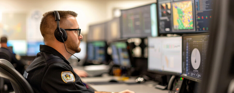 Cybersecurity Incident Response Command Center with Operators at Work