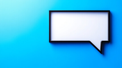 Speech bubble on blue background