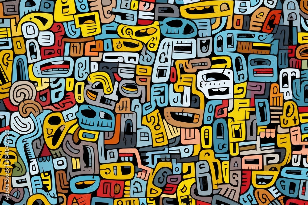 Poster background design featuring a pattern of small block letters for creative projects and artworks
